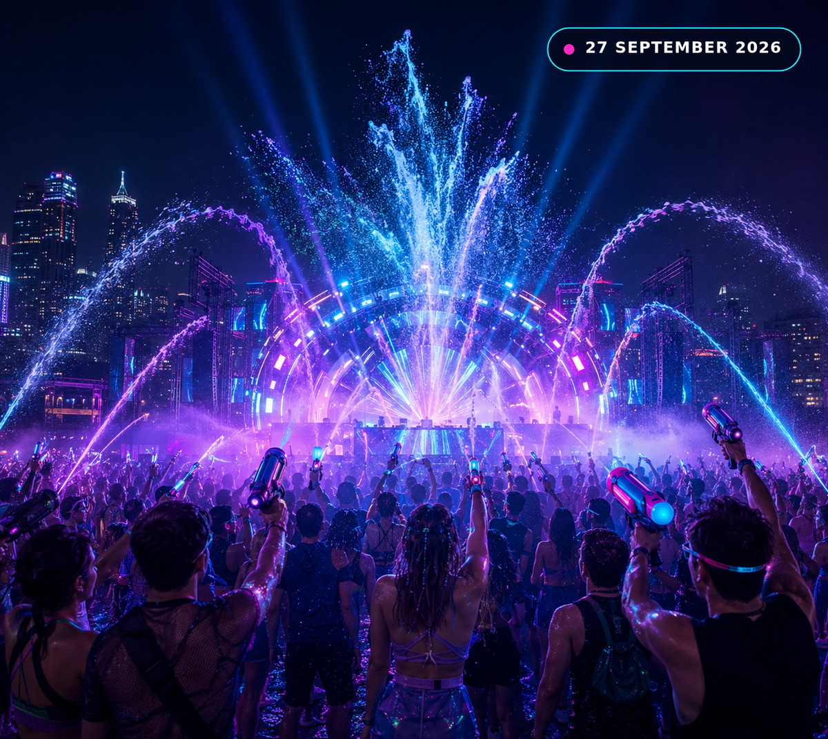 Neon Battle Royale Water and Water Gun festival arena in Mumbai – 27 September 2026